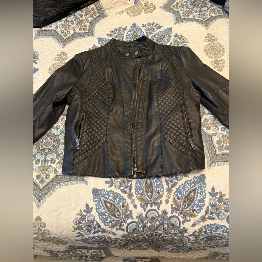 Brand new LA coalition faux leather black jacket. Size medium
